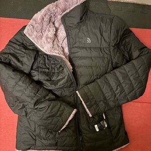 The North Face Black and Lavender Kids Puffer Jacket